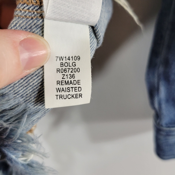 LUCKY BRAND x REMADE Waisted Trucker deconstructed distressed denim jacket - Picture 12 of 13